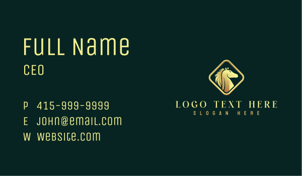 Deluxe Horse Equestrian Business Card Design Image Preview