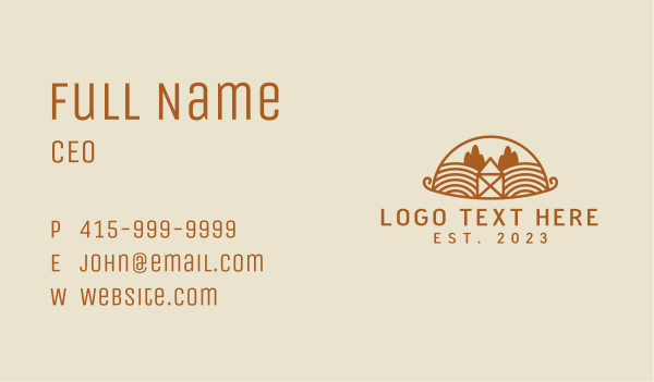 Orange Agriculture Field  Business Card Design Image Preview