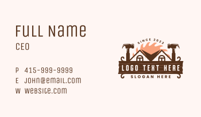 Hammer Builder Carpentry Business Card Image Preview