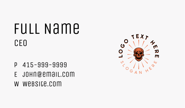 Hipster Skull Tattoo Business Card Design Image Preview