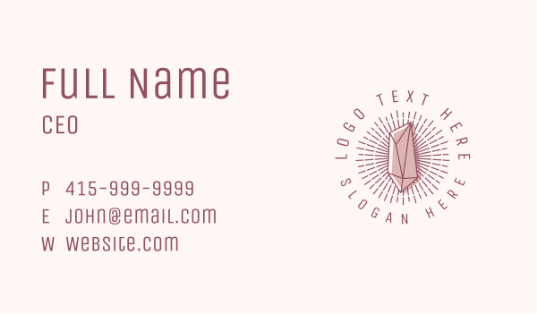 Radiant Crystal Jewelry Business Card Design Image Preview