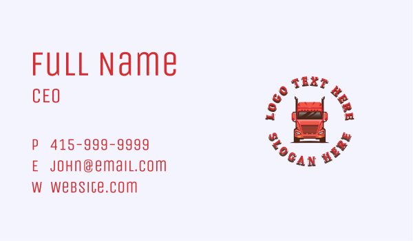 Logistics Cargo Truck Business Card Design Image Preview