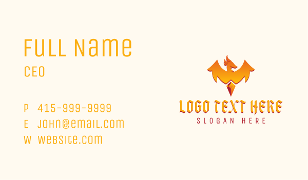 Mythological Phoenix Gem Business Card Design Image Preview