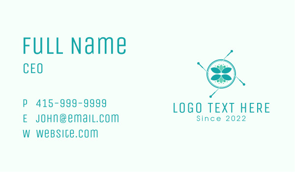 Wellness Needle Leaf Business Card Design Image Preview