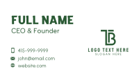 Investor Firm T & B Monogram Business Card Design