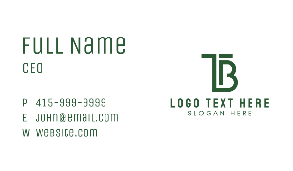 Investor Firm T & B Monogram Business Card Design Image Preview