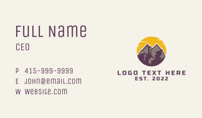 Sunset Mountain Travel Business Card Image Preview
