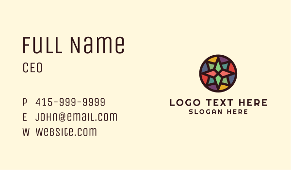 Multicolor Star Mosaic Business Card Design Image Preview