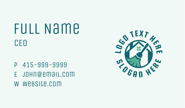 House Cleaning Broom Business Card Design Image Preview
