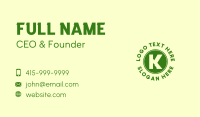 Pine Tree Letter K Business Card Image Preview