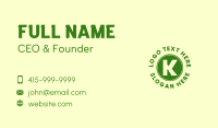 Pine Tree Letter K Business Card Preview