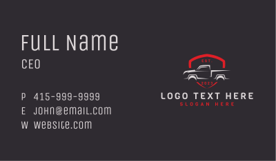Shield Pickup Car Garage Business Card Image Preview