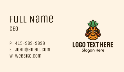 Ancient Mayan Warrior Face Business Card Image Preview