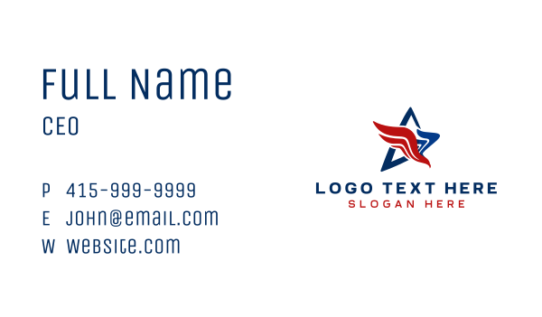 Star American Eagle Business Card Design Image Preview