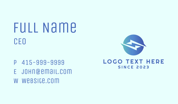 Circle Lightning Company Business Card Design Image Preview
