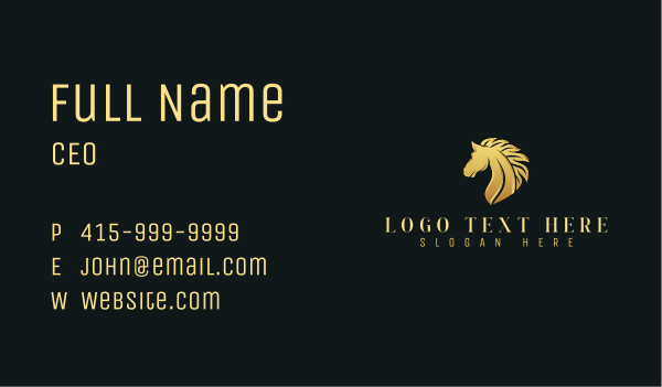 Luxury Equestrian Stallion Business Card Design Image Preview