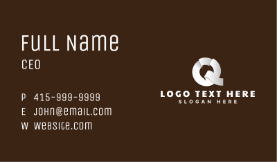 Paper Advertising Agency Letter Q Business Card Image Preview
