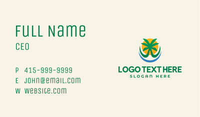 Tree Beach Sun Business Card Image Preview