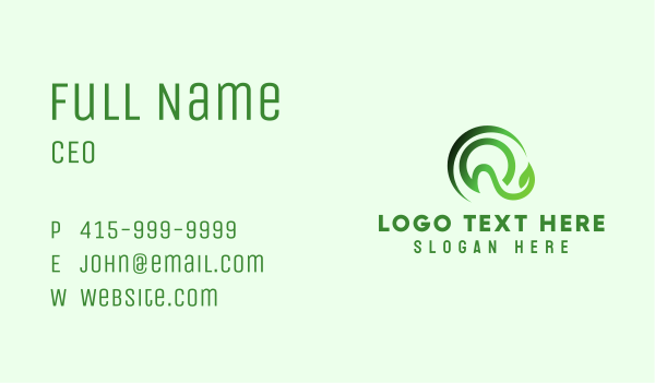 Green Leaf Letter Q Business Card Design Image Preview