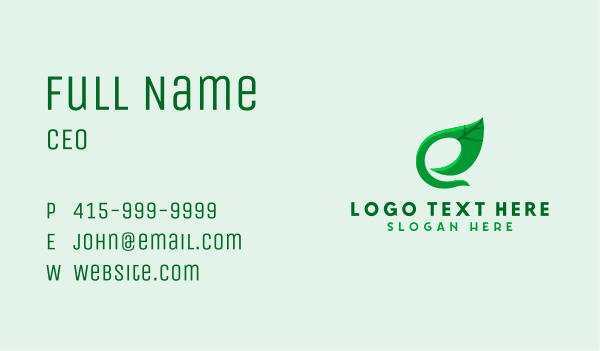 Farming Gardening Letter E  Business Card Design Image Preview