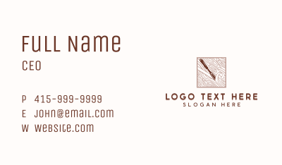Woodwork Chisel Carpentry Business Card Image Preview