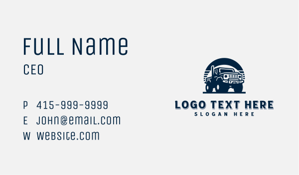Off Road Vehicle Transportation Business Card Design Image Preview