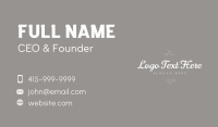 Elegant Floral Wordmark Business Card Preview