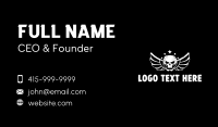 Edgy Skull Wings Emblem Business Card Preview