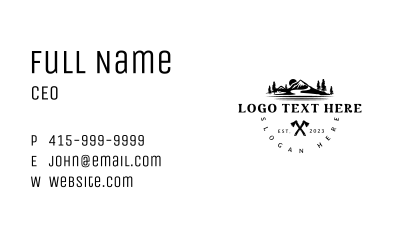 Axe Mountain Lumberjack Business Card Image Preview