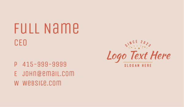 Fun Casual Wordmark Business Card Design Image Preview