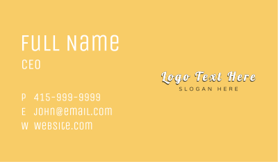 Vintage Cursive Wordmark Business Card Image Preview