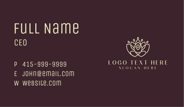 Lotus Yoga Healing Business Card Design Image Preview