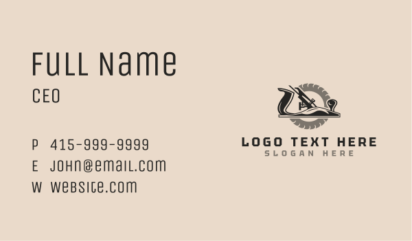 Wood Planer Saw Carpentry Business Card Design Image Preview