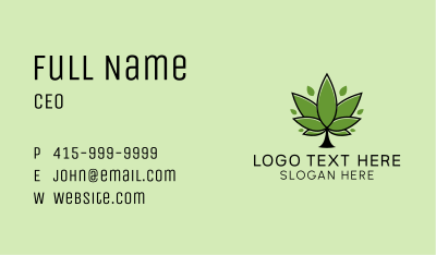 Medical Weed Plant  Business Card