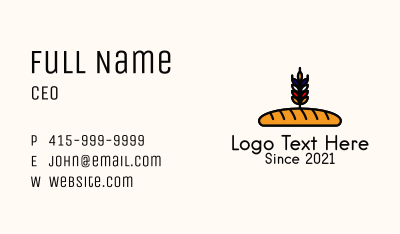 French Bread Loaf  Business Card