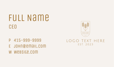 Wheat Harvest Emblem Business Card Image Preview