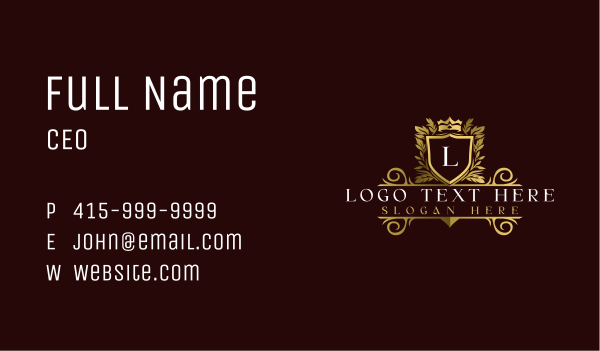 Royal Luxury Shield Business Card Design Image Preview
