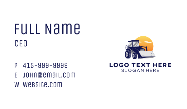 Industrial Bulldozer Equipment Business Card Design Image Preview