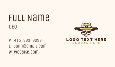 Cowboy Skull Hat Business Card Image Preview