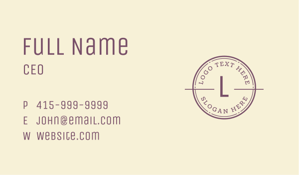 Purple Circle Letter Business Card Design Image Preview