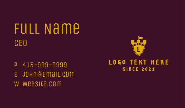 Shield Tower Lettermark Business Card Design Image Preview