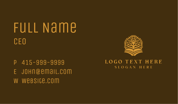 Tree Bookstore Book Business Card Design Image Preview