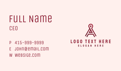 Location Pin Letter A Business Card Image Preview