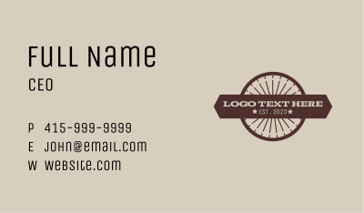 Vintage Wheel Cowboy Wordmark  Business Card Image Preview