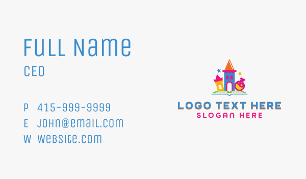 Castle Book Kindergarten Business Card Design Image Preview