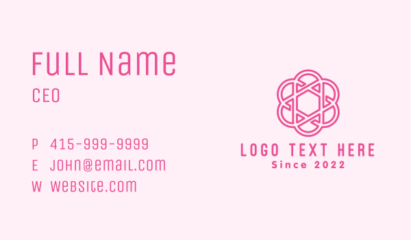 Flower Hexagon Pattern Business Card Design Image Preview