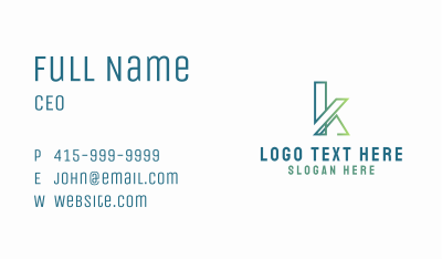 Gradient Business Letter K Business Card Image Preview