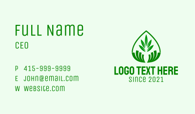 Green Plant Droplet  Business Card Image Preview