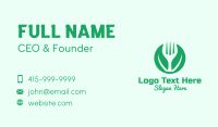 Green Vegan Salad Fork  Business Card Preview