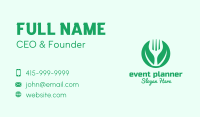 Green Vegan Salad Fork  Business Card Image Preview